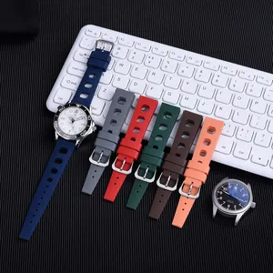 JUELONG Tropical 2.0 Flúor Watch Strap FKM Rubber Watch Band com Quick Release Rally Estilo