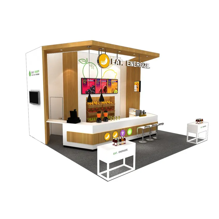 30Mins Quick Build Show Fashion Trade Booth Island 10x10 Free Standing Jewelry Display Custom Wooden Modular Exhibition Booth