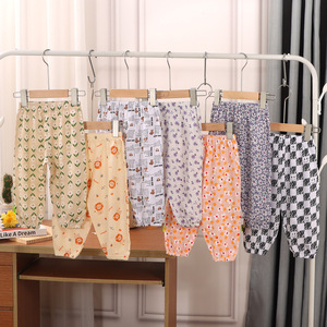 <span class=keywords><strong>Pantalon</strong></span> d'été imprimé respirant en coton et <span class=keywords><strong>lin</strong></span> à jambes larges et longueur cheville anti-moustiques pour garçons et filles - Product Image 6