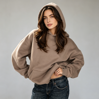 Hoodie décontracté pour femme, confortable, pour le sport et le quotidien, en molleton bouclette 400 GSM, personnalisable, style streetwear, vente en gros