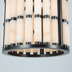 Custom Copper Creative Metal Chains Hanging Lamp <b>Dining</b> Room Retro Industrial Round Alabaster <b>Lighting</b> Chandelier - Product Image 3