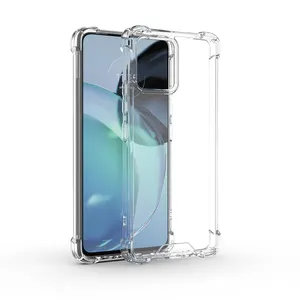 Clear Transparent Phone Case For MOTO-G72 TPU PC Phone Case Shockproof Anti-drop