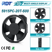 Ventilateur axial de refroidissement à haut débit d'air 220 V CA, 172 mm, à roulement à billes, pour armoire de commande, dissipation thermique, modèle 5915PC-20T-S00, d'origine japonaise