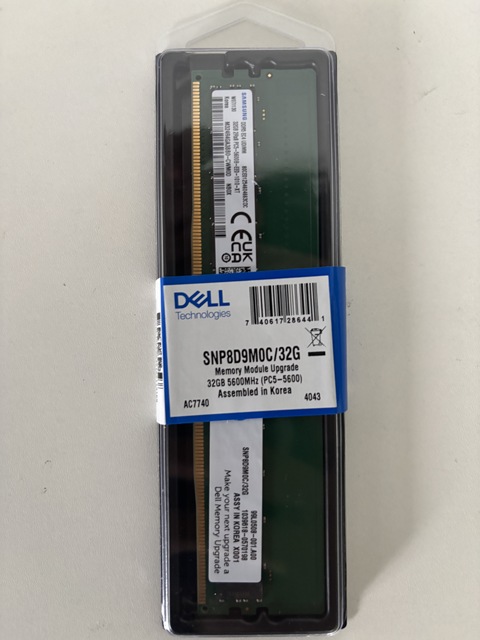 Dell 32GB DDR5-5600 ECC RDIMM Server Memory, Original Used PC5-44800, Supports R750 and R650