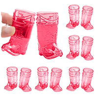 Nouvelles verres à vin en plastique en forme de bottes de cowboy, thème western, pour fête, verres à vin transparents, petits verres à vin, fournitures pour enterrement de vie de jeune fille