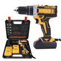 Ensemble de perceuse-visseuse sans fil 20V, kit de tournevis électrique, batterie lithium-ion, perceuse à percussion avec accessoires