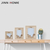 Bingkai Foto Jinn Home 4x6 Motif Bunga Tanaman Warna Kayu Klasik Ukiran JH-FW3195-46 4-warna