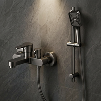 Mitigeur de douche mural en laiton couleur bronze, double mode chaud/froid, avec cartouche céramique, pour salle de bain, ensemble robinetterie de baignoire, système de douche pluie de luxe