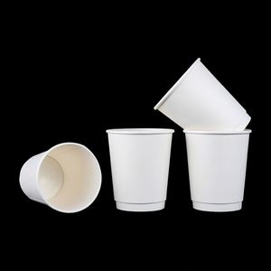 Gobelets en papier à double paroi blancs jetables personnalisés avec logo pour café chaud - Product Image 6