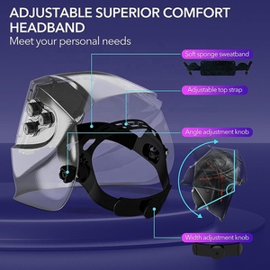 Casques de soudage solaires à obscurcissement automatique TRQ, certifiés, couleur fidèle, 4 capteurs, plage de teinte réglable 5-9/9-13, grande vue - Product Image 4