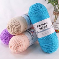 Fil de velours coton laitier à cinq brins Supplysource Large Group, fil moyen épais pour crochet, idéal pour poupées et coussins, teint en 80 couleurs au choix