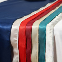 Chemin de table en satin de haute qualité 30x275cm pour mariage, fête, couleur et logo personnalisés, lavable, réutilisable pour hôtel/restaurant