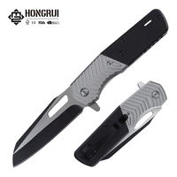 Couteau de survie pliable d'extérieur en acier 3Cr13 personnalisé Hongrui, couteau de poche pour le camping et la chasse avec manche en G10+acier