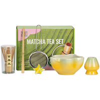 Bol à matcha en céramique et porcelaine, motif étoile de mer, design dessin animé, pour pâtisserie aux fruits, avec ensemble complet d'outils pour le thé matcha