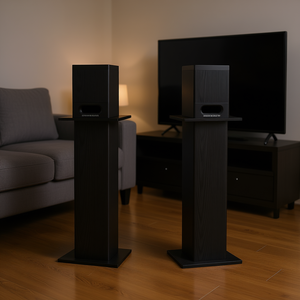 Soportes para Altavoces D0100X3W8HT en Roble Negro, 11.81 X 11.81 X 31.50 Pulgadas, Soporte para Sistema de Cine en Casa, para Equipos de Audio - Product Image 2