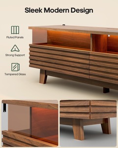 ตู้วางทีวีไม้ลายร่องแบบโมเดิร์น 3 in 1 รุ่นใหม่ พร้อมระบบจัดเก็บสายไฟ - Product Image 3