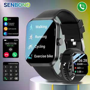 SENBONO NX25 Nuovo Smartwatch Uomo <span class=keywords><strong>Donna</strong></span> Schermo Quadrato Sport Impermeabile Risposta Chiamate Cardiofrequenzimetro Orologio Smart Uomo <span class=keywords><strong>Donna</strong></span> - Product Image 1