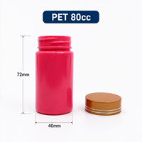 Conteneur pour comprimés et capsules de qualité alimentaire 80cc avec bouchon à vis, flacon en plastique PET pour emballage de suppléments vitaminiques et médicaments