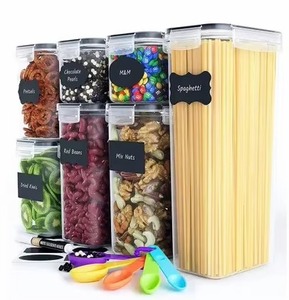 Kín thực phẩm lưu trữ container chum Set Stackable khô tổ chức nhựa rõ ràng nhà bếp PP thực phẩm lưu trữ Box với nắp - Product Image 1