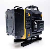 Niveau laser vert super lumineux 4D à 16 lignes de haute précision, ensemble complet avec housse en caoutchouc, kit de niveau laser avec trépied réglable