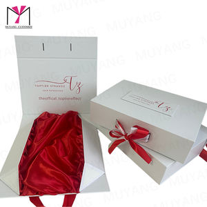 MUYANG Custom Logo Printed Rigid Cardboard <b>White</b> Bundled Hair Extension Wig Packaging <b>Box</b> Can Be Any Color And Any Design - Product Image 3