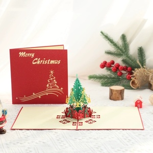 Cartes de Noël 3D en gros d'usine, cartes postales pop-up de fêtes, cartes de vœux de Noël faites à la main pour le Nouvel An - Product Image 6