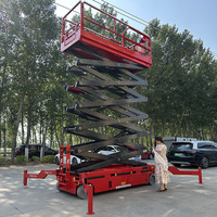 Plateforme de travail aérienne électrique mobile en acier légère et compacte, avec pieds pliables, hauteur de plateforme de 4 à 22 m, élévateur automatique, économie d'énergie