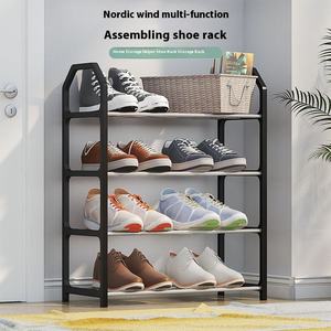 Freestanding Coat <strong>Rack</strong> with Shelves, <strong>4</strong>/5 Layer Folding Clothes Hanger Organizer for Bedroom, Entryway Bag Storage Stand - Product Image 2