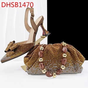 Borsa scarpe con diamanti Design italiano donna festa scarpe <span class=keywords><strong>da</strong></span> sposa abbinamento borsa tacco alto scarpe - Product Image 5