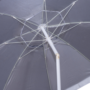 Parasol de plage 180 cm de diamètre, tissu Oxford bleu, design dôme coupe-vent, protection solaire extérieure - Product Image 5