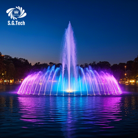 Fontaine musicale dansante Water Crown en acier inoxydable avec LED à changement de couleur pour spectacle aquatique extérieur, jardin, place publique, usage commercial, vente en gros