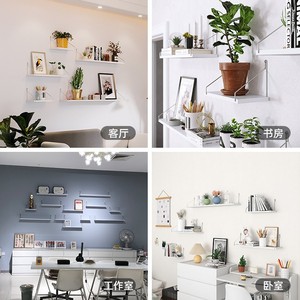 <b>Wall</b> <b>Mounted</b> <b>Shelf</b> Aluminum Rectangle Living Room Storage Bookshelf Neatening Organization Multiple Specifications - Product Image 3