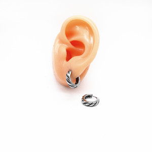 Pendientes de aro de acero de titanio Steel Wings, acero inoxidable 316, joyería de moda unisex, otoño 2024, diseño geométrico, fáciles de poner. - Product Image 4