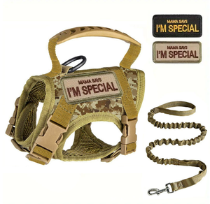 Ayarlanabilir açık taktik kedi koşum yelek tipi çekiş halat anti-ayrılıkçı Polyester köpek zinciri katı desen küçük köpek tasma - Product Image 3