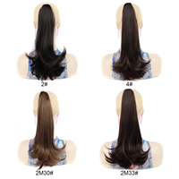 Extensions de cheveux pour queue de cheval à pince synthétique pour femmes de 18 pouces Extensions de cheveux pour queue de cheval à pince ondulée