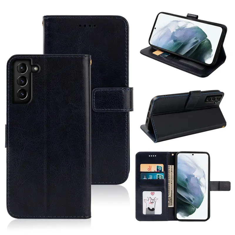 Luxus-Ledertaschen für Samsung S22 S21 Note20 Ultra Note10 Lite F22 F52 F62 M62 M32 M51 Magnetischer Ständer Flip Cover