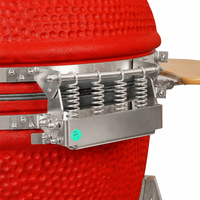 Barbecue Kamado SEB certifié FDA, 29 pouces, en céramique rouge mat, pour fumoir au charbon de bois, idéal pour l'extérieur et le jardin, vente en gros pour distributeurs