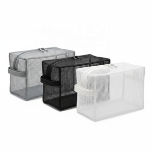 Bolsa de maquillaje personalizada con logotipo, de malla rígida, transpirable, de secado rápido, para gimnasio, viajes, ducha - Product Image 5