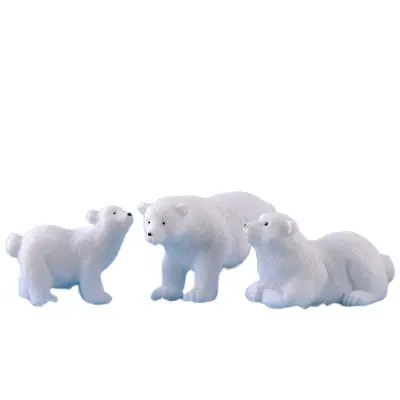 Hot Selling Home Decoration Eisbär Diy Creative Craft Miniatur Ornamente Fairy Garden Zubehör Polar Resin Bear