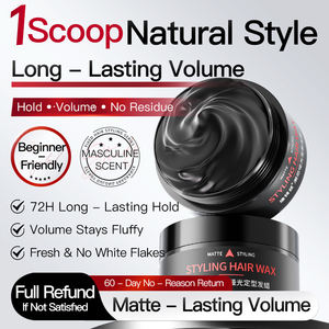 मोटे बालों के स्टाइल पेस्ट पुरुषों के कार्बनिक मैट मोम बालों के लिए मिट्टी स्टाइल उत्पाद प्राकृतिक रूप से - Product Image 2