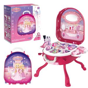 Samtoy 2 en 1 Jeu de simulation de princesse <span class=keywords><strong>rose</strong></span> en alliage, valise, boîte <span class=keywords><strong>à</strong></span> cosmétiques, coiffeuse, ensembles de maquillage pour enfants, trousse de maquillage, jouets pour filles - Product Image 4