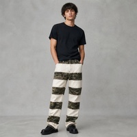 Pantalon cargo ample camouflage pour homme, patchwork et strass personnalisés