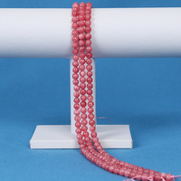 Rystal-Cuentas de cristal de cuarzo rosa para la producción de joyas, cuentas sueltas circulares de 4/6/8mm, venta al por mayor