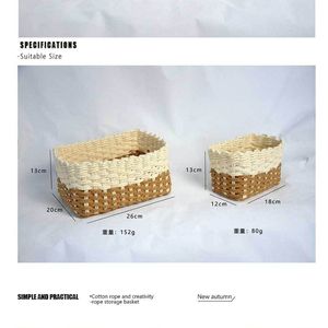 يمكن تخصيص صناديق تنظيم يدوية الصنع للمنزل/المكتب للحبل الورقي و المنسوجة - Product Image 6