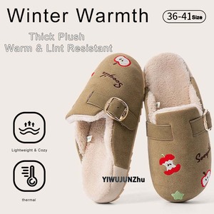 Chaussons personnalisés pour femmes, style <span class=keywords><strong>sabots</strong></span> à plateforme, en daim, broderie pomme, semelle épaisse, pour automne-hiver, vente en gros - Product Image 2