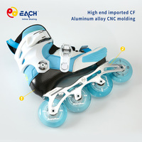 Patins à roulettes en slalom en fibre de carbone modèle EACHkids pour enfants et adolescents avec cadre en alliage d'aluminium CNC