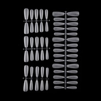 NADECO Pointes de gel à presser Couverture complète Long Cercueil Ongles artificiels Acrylique Transparent Pointes d'ongles pour la manucure Ongles de bricolage à la maison