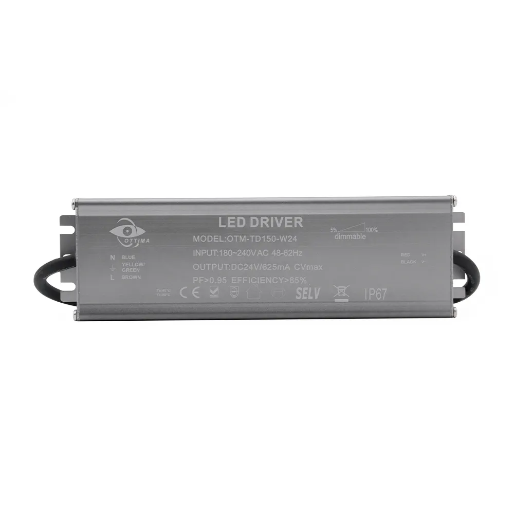 100-277V LED 디밍 120W DC PWM 클래스 2 다중 출력 24v 6.25 amp 전원 공급 장치