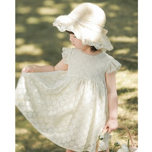 Vêtements d'été pour filles, vêtements pour enfants, col rond, sans manches, en dentelle, <span class=keywords><strong>Boutique</strong></span>, robes princesse à fleurs pour bébés filles, vente en gros - Product Image 2