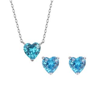Set di Gioielli all'Ingrosso con Cuore in Zirconia Cubica Rossa, Argento S925 Placcato Rodio, Pendente e <span class=keywords><strong>Orecchini</strong></span> a Perno con Gemma di <span class=keywords><strong>Rubino</strong></span> - Product Image 6